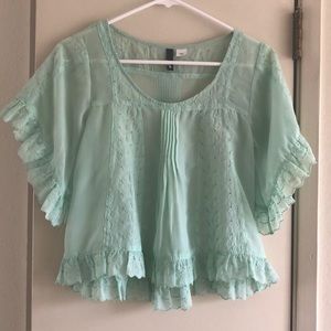 H&M Flowy Eyelet Embroidered Blouse